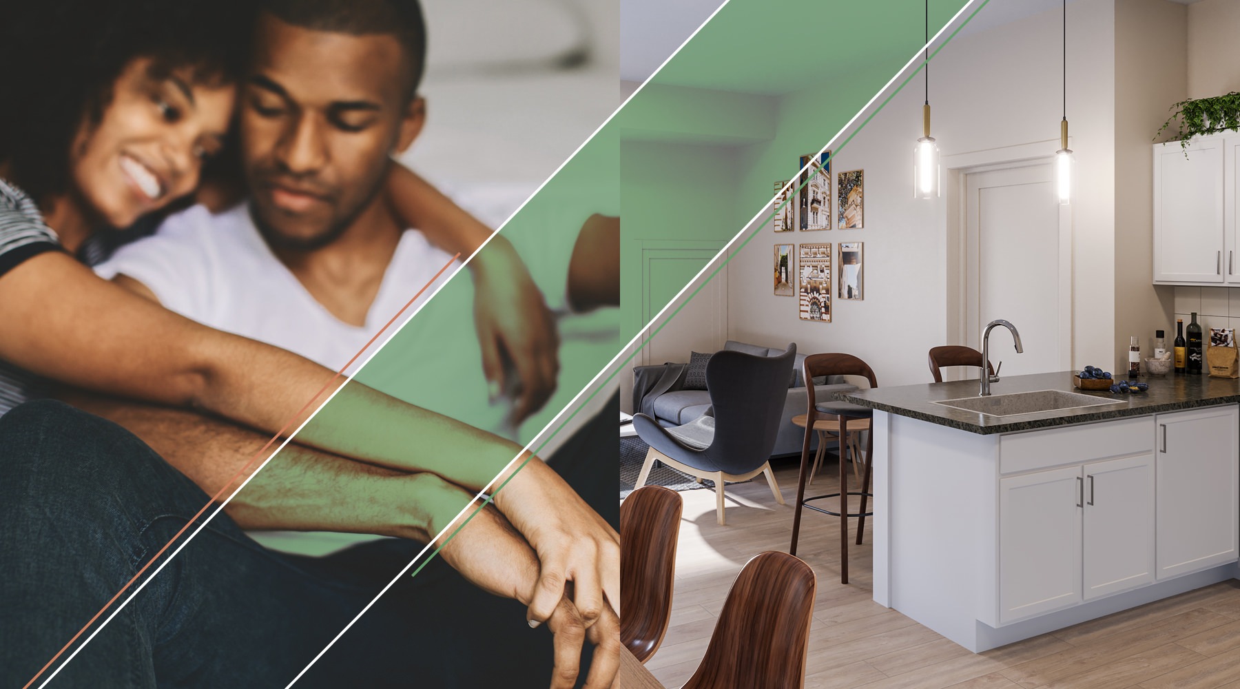 Large well lit living room 